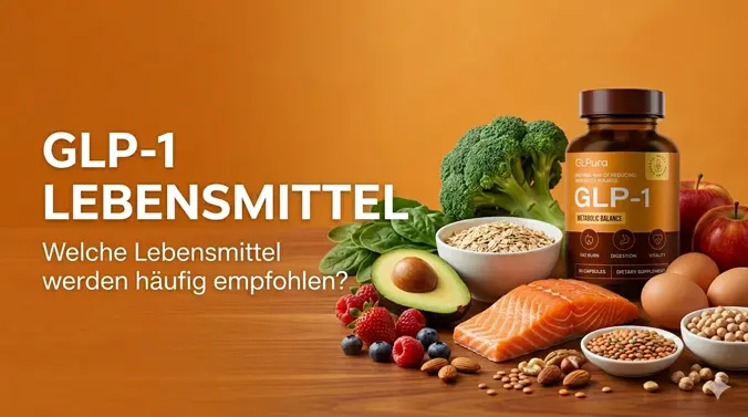 GLP-1 Lebensmittel mit Gemüse, Haferflocken, Beeren und proteinreichen Lebensmitteln
